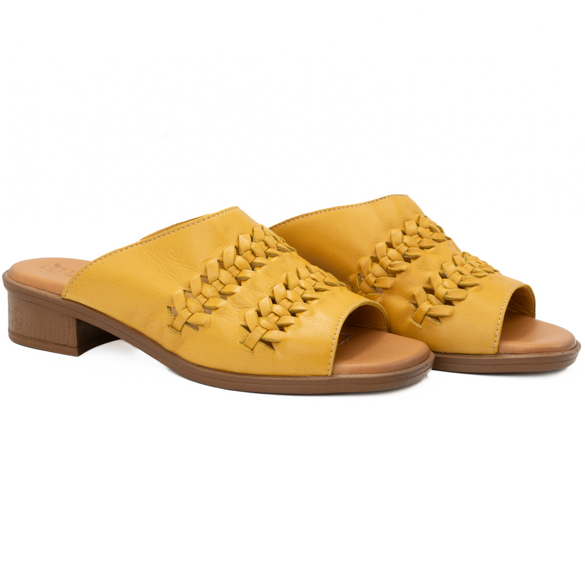 Papuci dama casual Anna Viotti piele naturala D42-6027 galben - Goretti - Incaltaminte din piele naturala