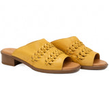 Papuci dama casual Anna Viotti piele naturala D42-6027 galben - Goretti - Incaltaminte din piele naturala