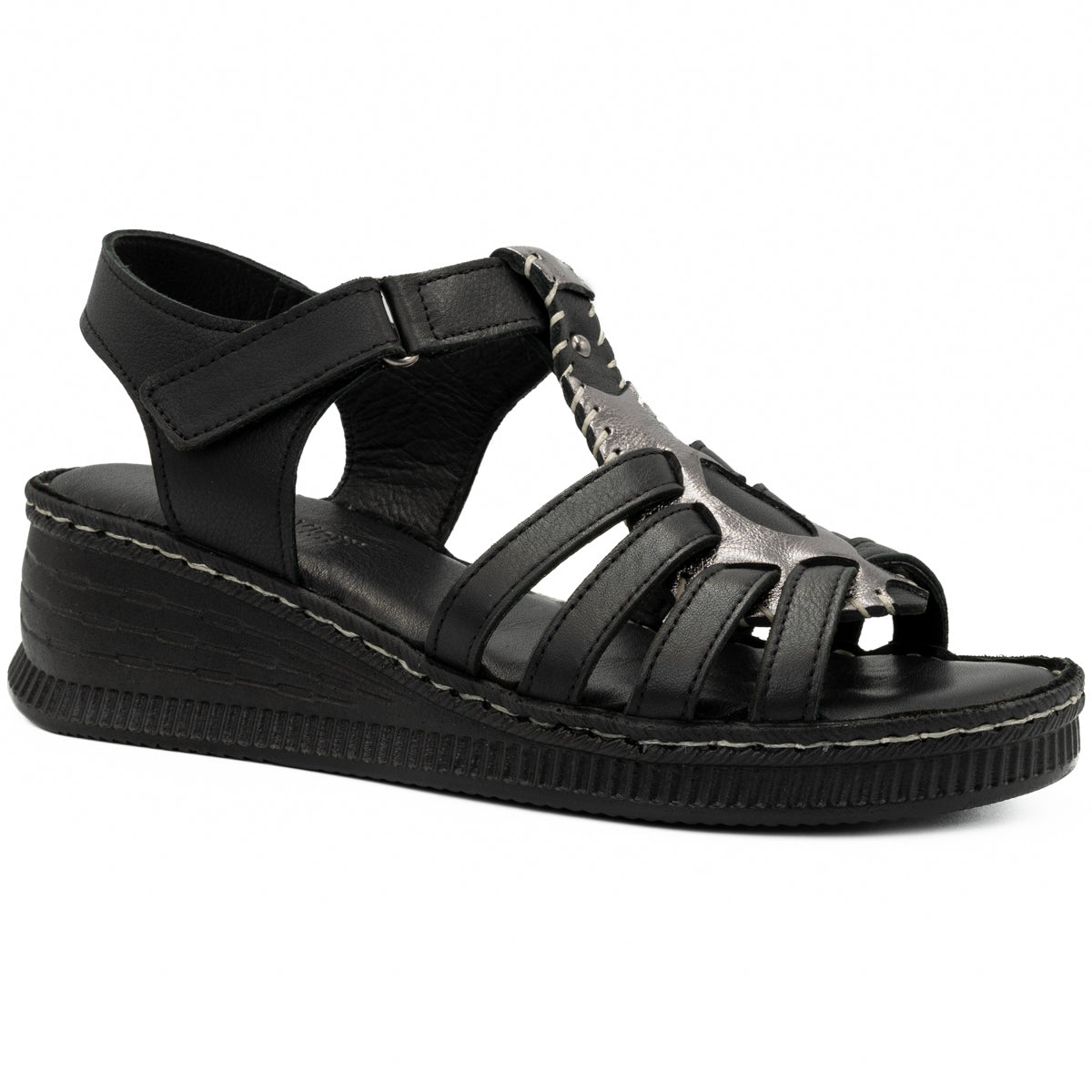 Sandale dama din piele naturala Anna Viotti D 42-8802 negru