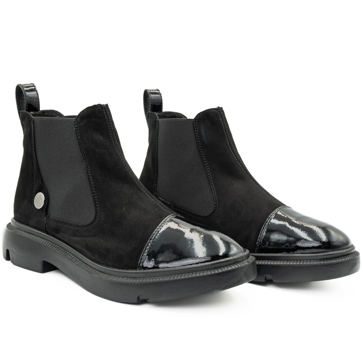 Ghete dama Anna Viotti din piele naturala D 4204 negru velur