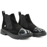 Ghete dama Anna Viotti din piele naturala D 4204 negru velur