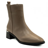  Botine dama Anna Viotti din piele naturala bej - 4229