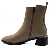  Botine dama Anna Viotti din piele naturala bej - 4229