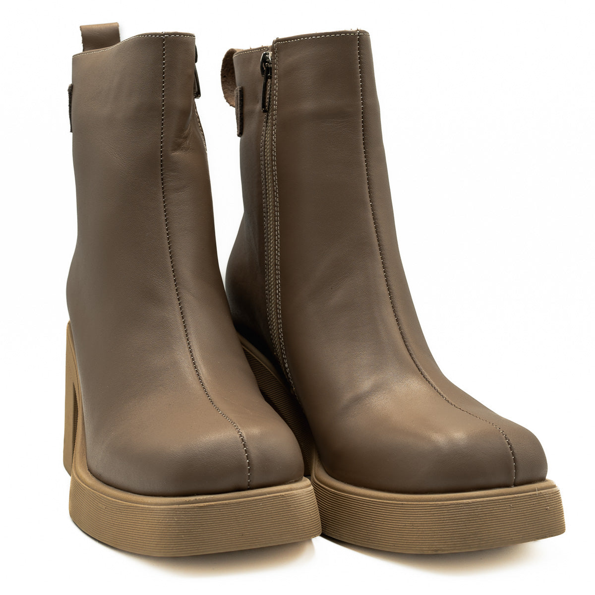 Ghete dama Anna Viotti din piele naturala de vitel bej - 4242