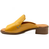 Saboti Dama Anna Viotti Din Piele Naturala cu toc yellow - 426009