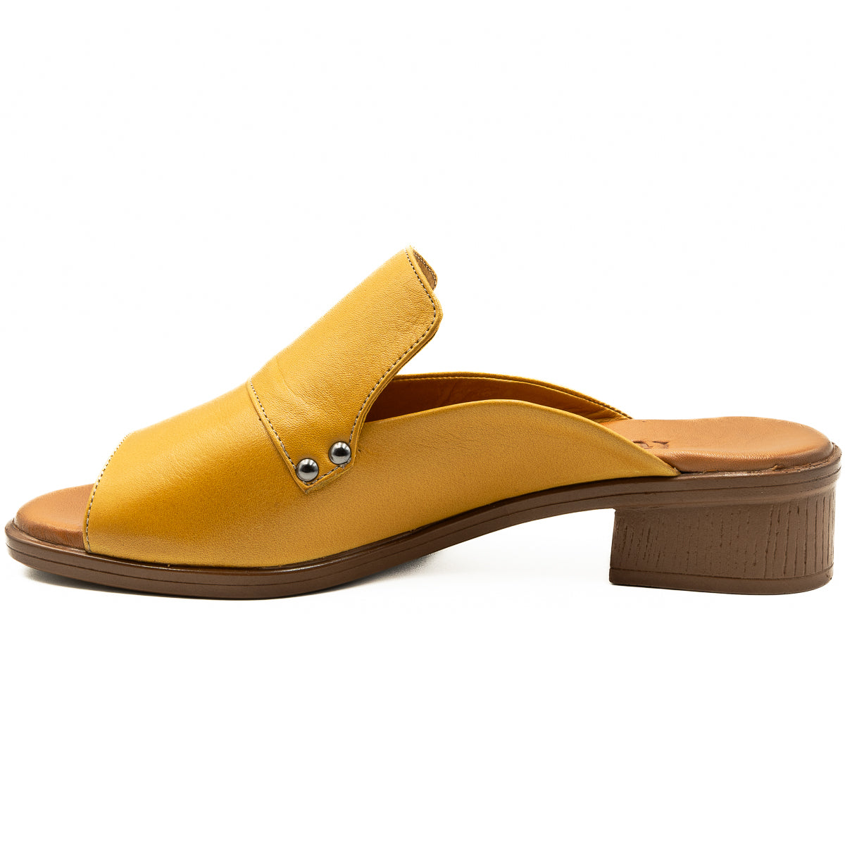 Saboti Dama Anna Viotti Din Piele Naturala cu toc yellow - 426009