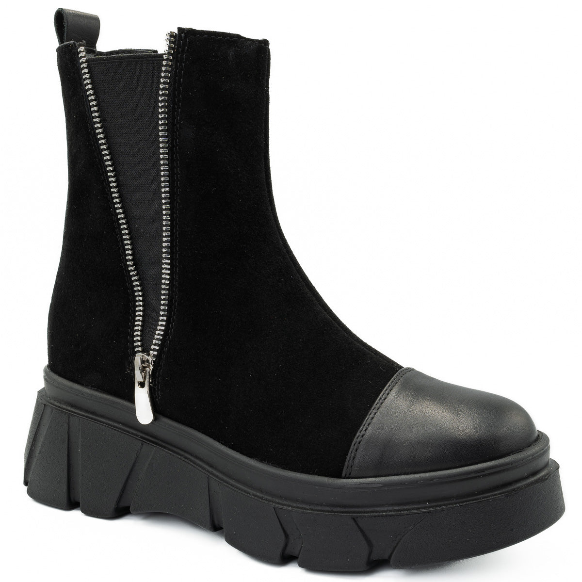 Ghete dama Anna Viotti din piele naturala D 4292 negru 