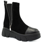 Ghete dama Anna Viotti din piele naturala D 4292 negru 