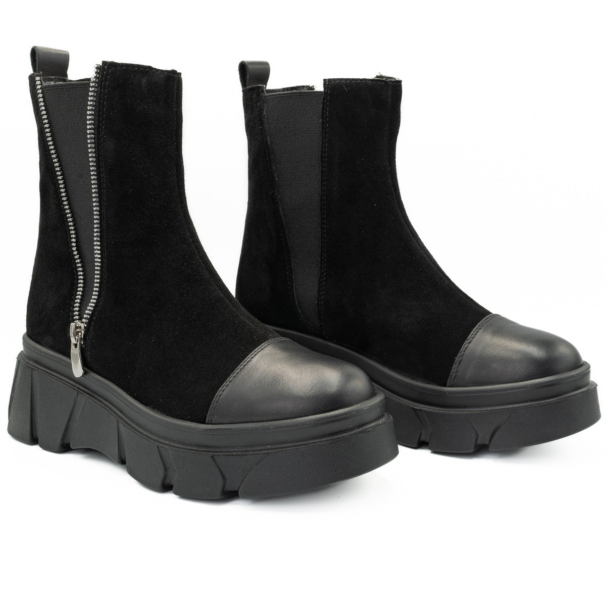 Ghete dama Anna Viotti din piele naturala D 4292 negru 