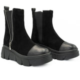 Ghete dama Anna Viotti din piele naturala D 4292 negru 