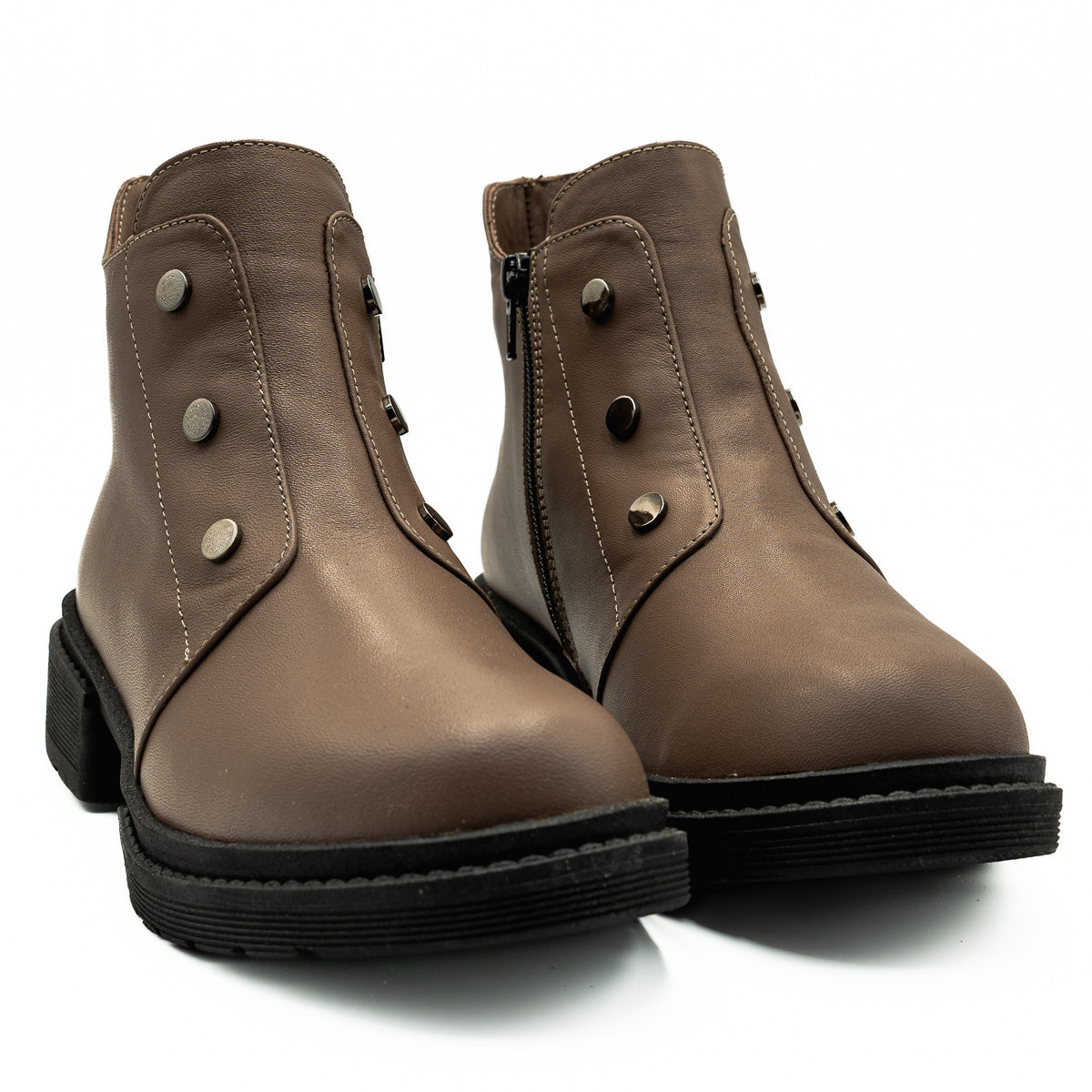 Ghete dama Anna Viotti din piele naturala de vitel bej - 4422