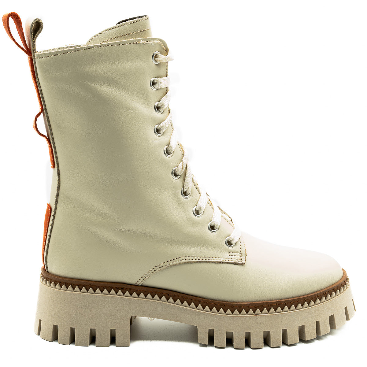 Ghete dama Anna Viotti din piele naturala D 4460 BEJ -ORANGE 