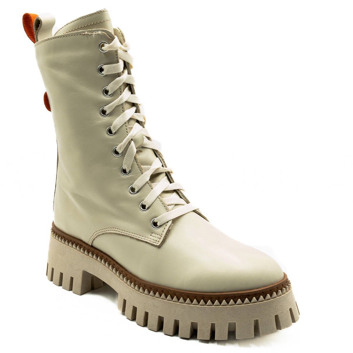 Ghete dama Anna Viotti din piele naturala D 4460 BEJ -ORANGE 