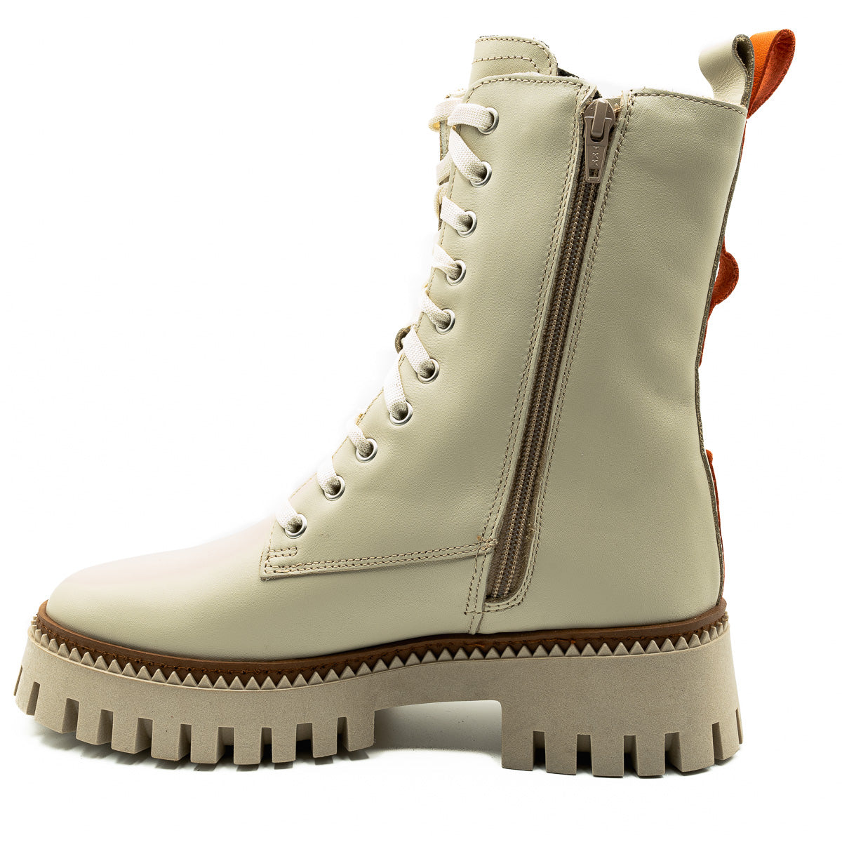 Ghete dama Anna Viotti din piele naturala D 4460 BEJ -ORANGE 