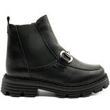 Ghete dama Anna Viotti din piele naturala D 4552 negru 