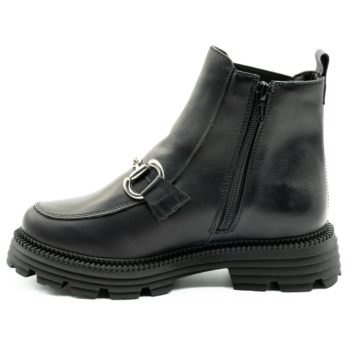 Ghete dama Anna Viotti din piele naturala D 4552 negru 