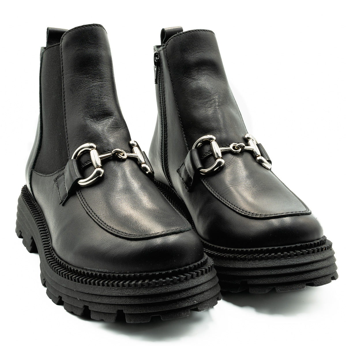 Ghete dama Anna Viotti din piele naturala D 4552 negru 