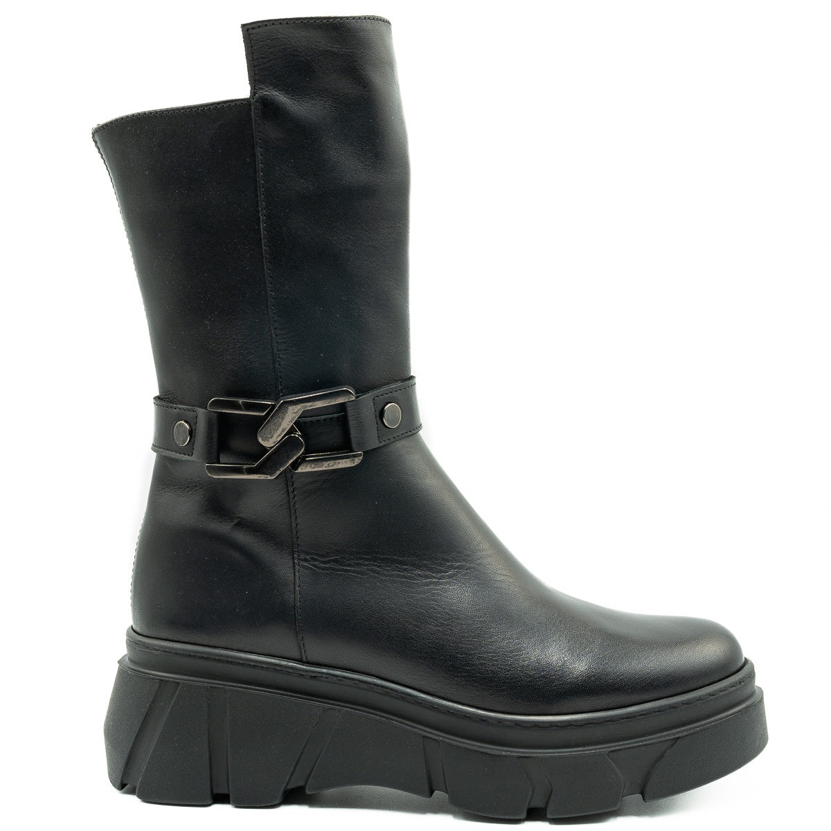 GHETE DAMA ANNA VIOTTI DIN PIELE naturala D 4590 NEGRU 