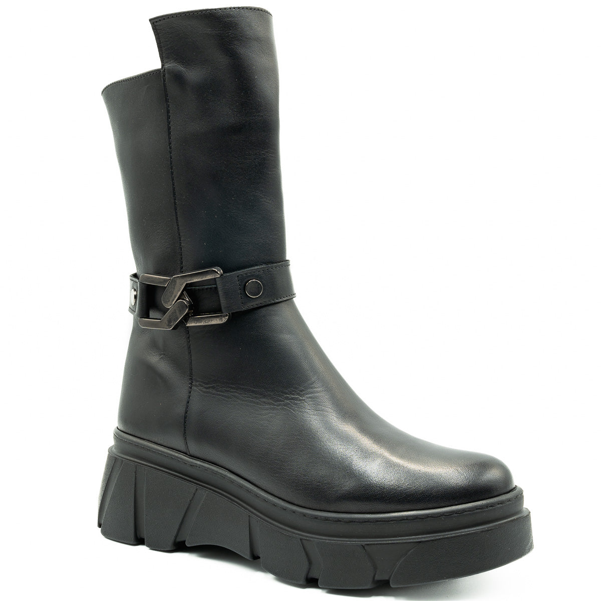 GHETE DAMA ANNA VIOTTI DIN PIELE naturala D 4590 NEGRU 