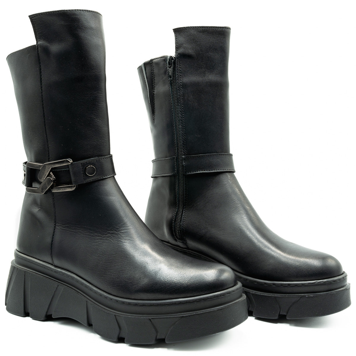 GHETE DAMA ANNA VIOTTI DIN PIELE naturala D 4590 NEGRU 