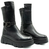 GHETE DAMA ANNA VIOTTI DIN PIELE naturala D 4590 NEGRU 