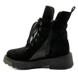  Ghete dama Anna Viotti din piele naturala D 4552 negru velur bizonat 