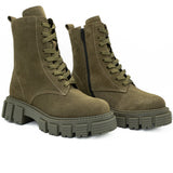 GHETE DAMA ANNA VIOTTI DIN PIELE naturala D 4632 KAKI 