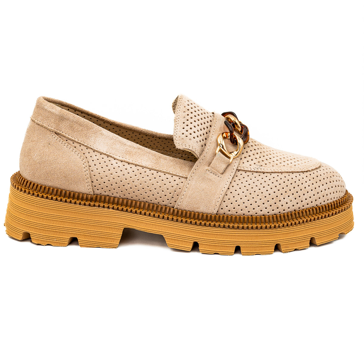  Pantofi dama Anna Viotti din piele naturala bej- 484