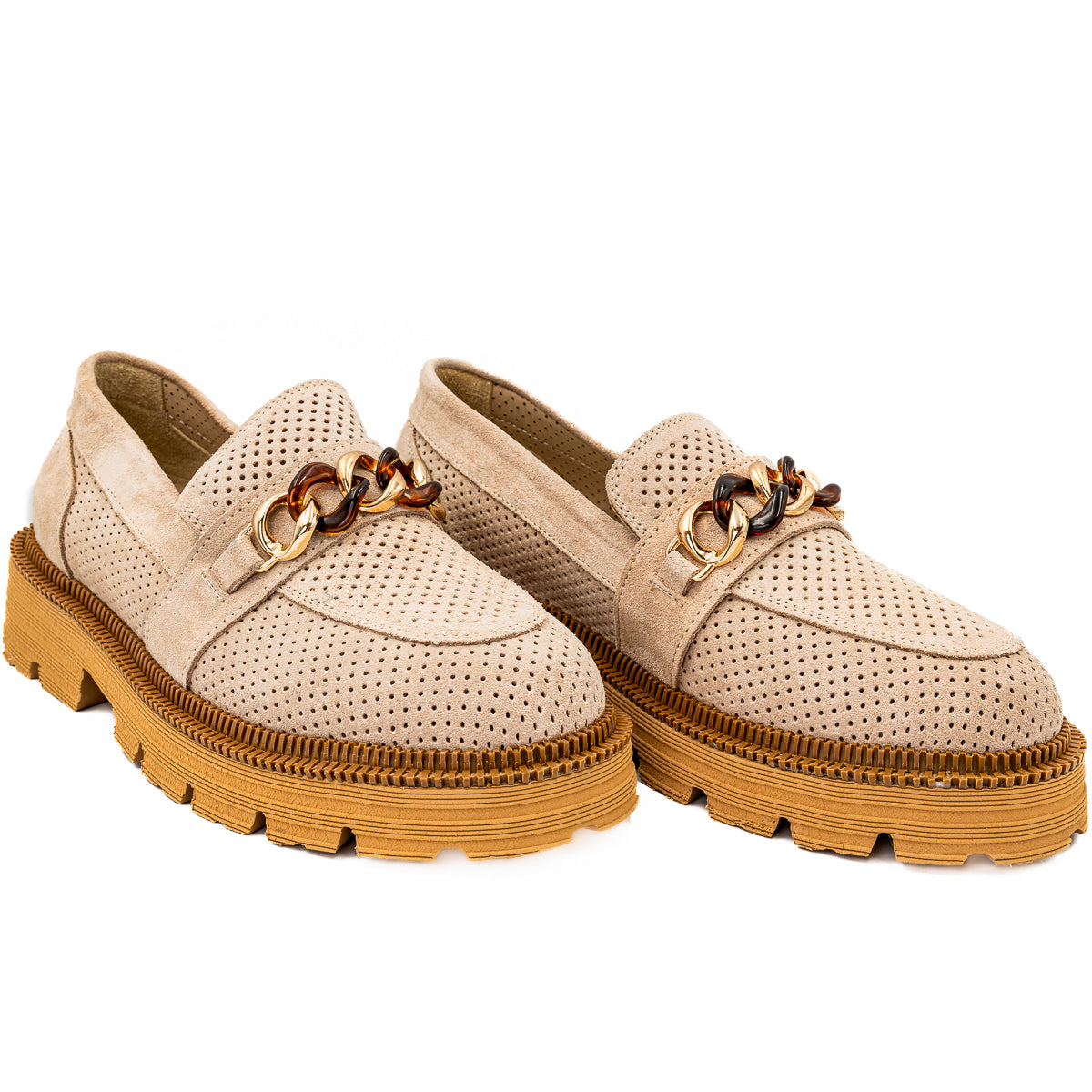  Pantofi dama Anna Viotti din piele naturala bej- 484