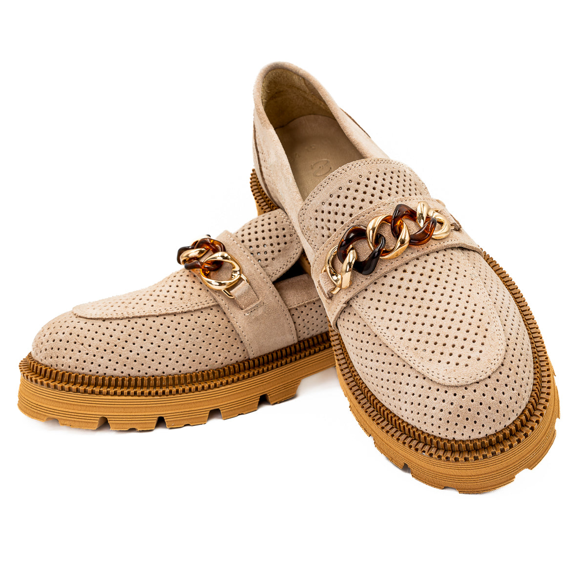  Pantofi dama Anna Viotti din piele naturala bej- 484