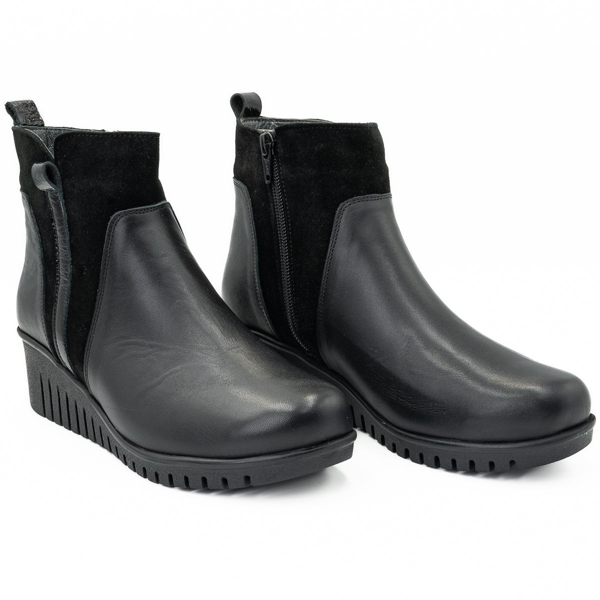 GHETE DAMA ANNA VIOTTI DIN PIELE NATURALA  D 5124 NEGRU 