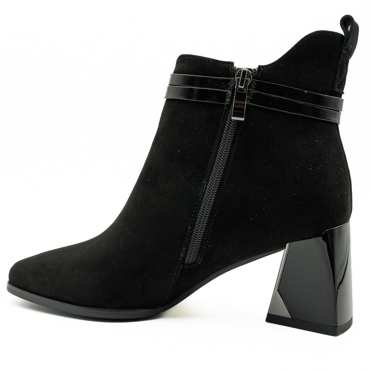 Botine dama din piele intoarsa negre - 7957