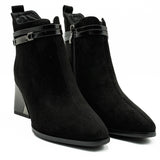 Botine dama din piele intoarsa negre - 7957