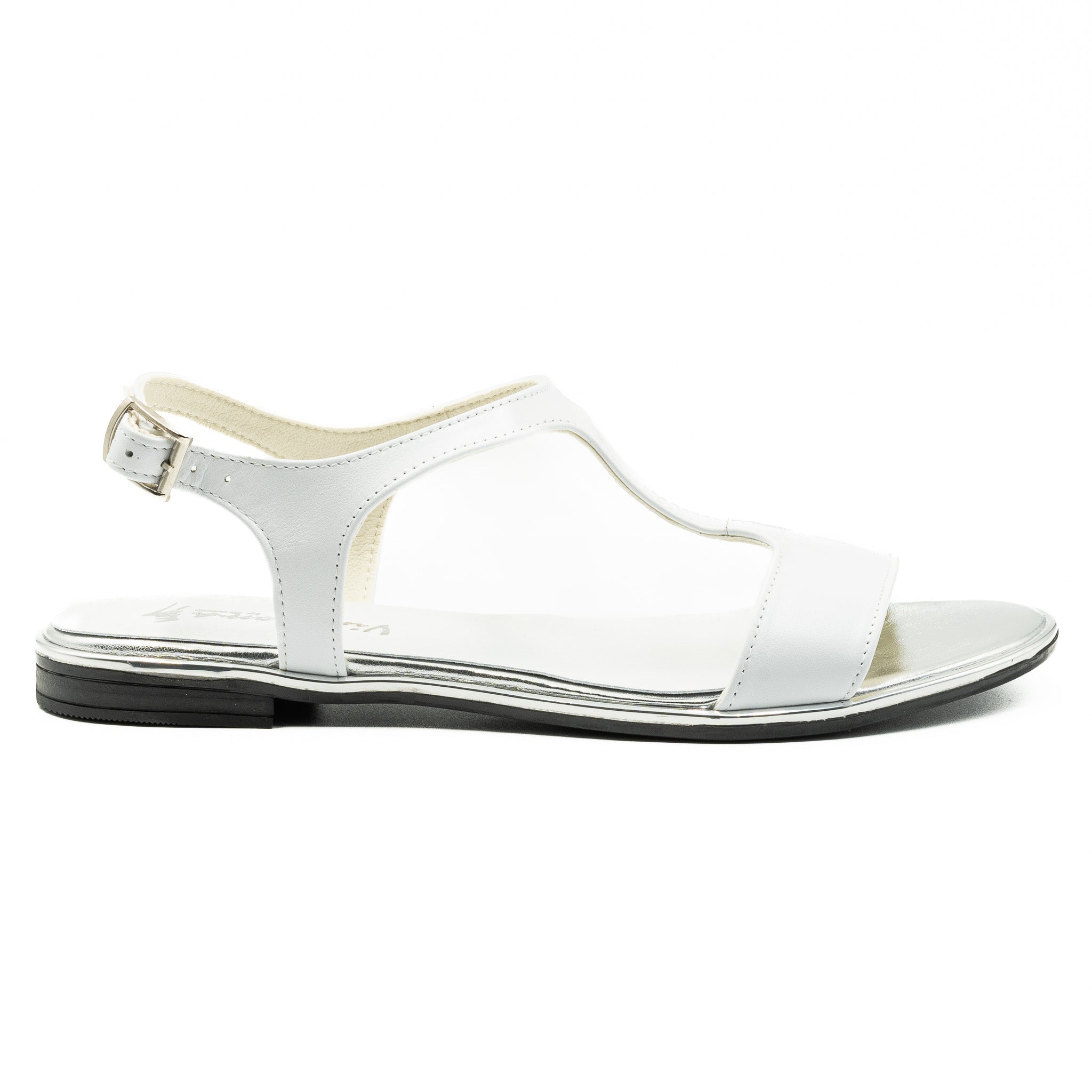 Sandale dama din piele naturala  D 525 alb 