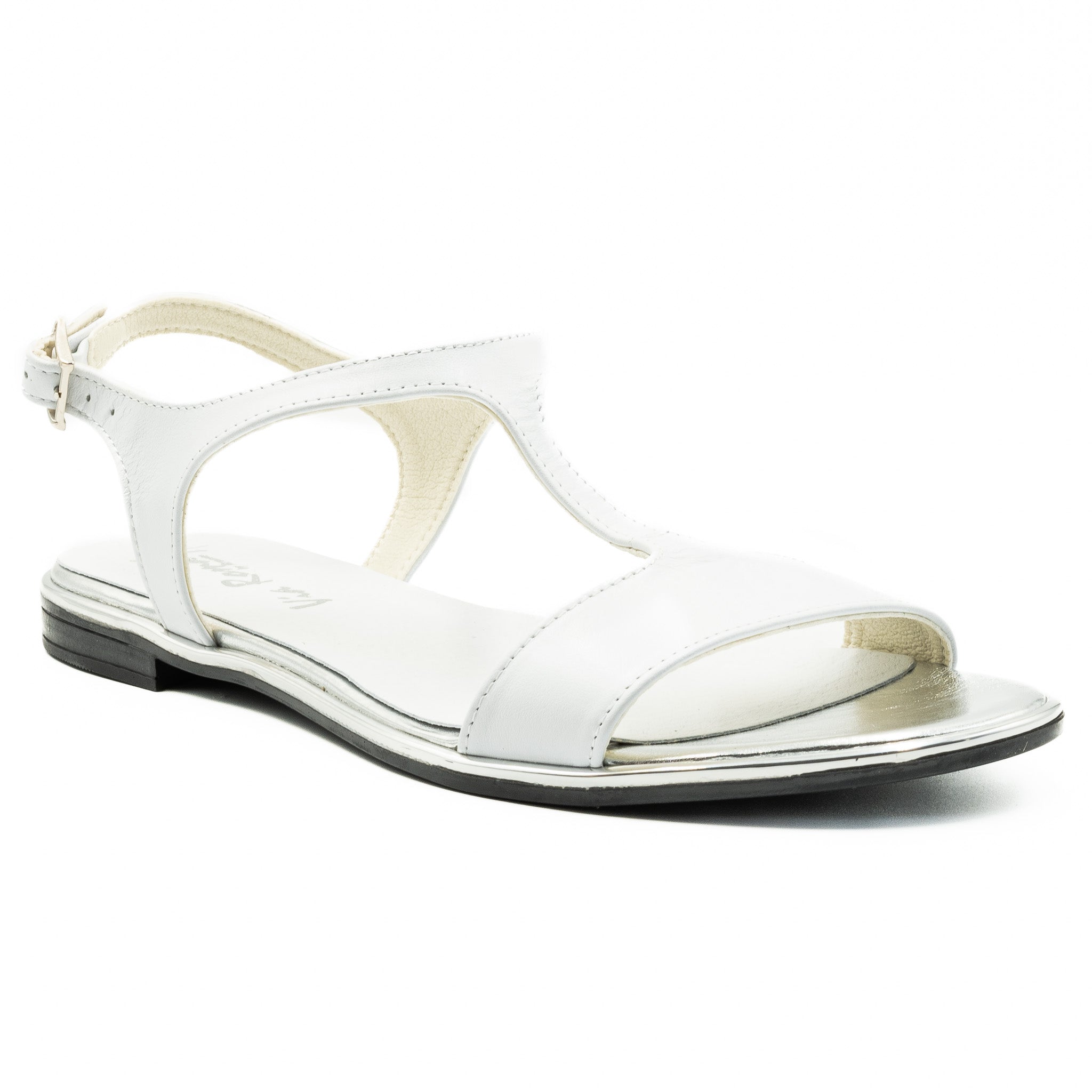 Sandale dama din piele naturala  D 525 alb 