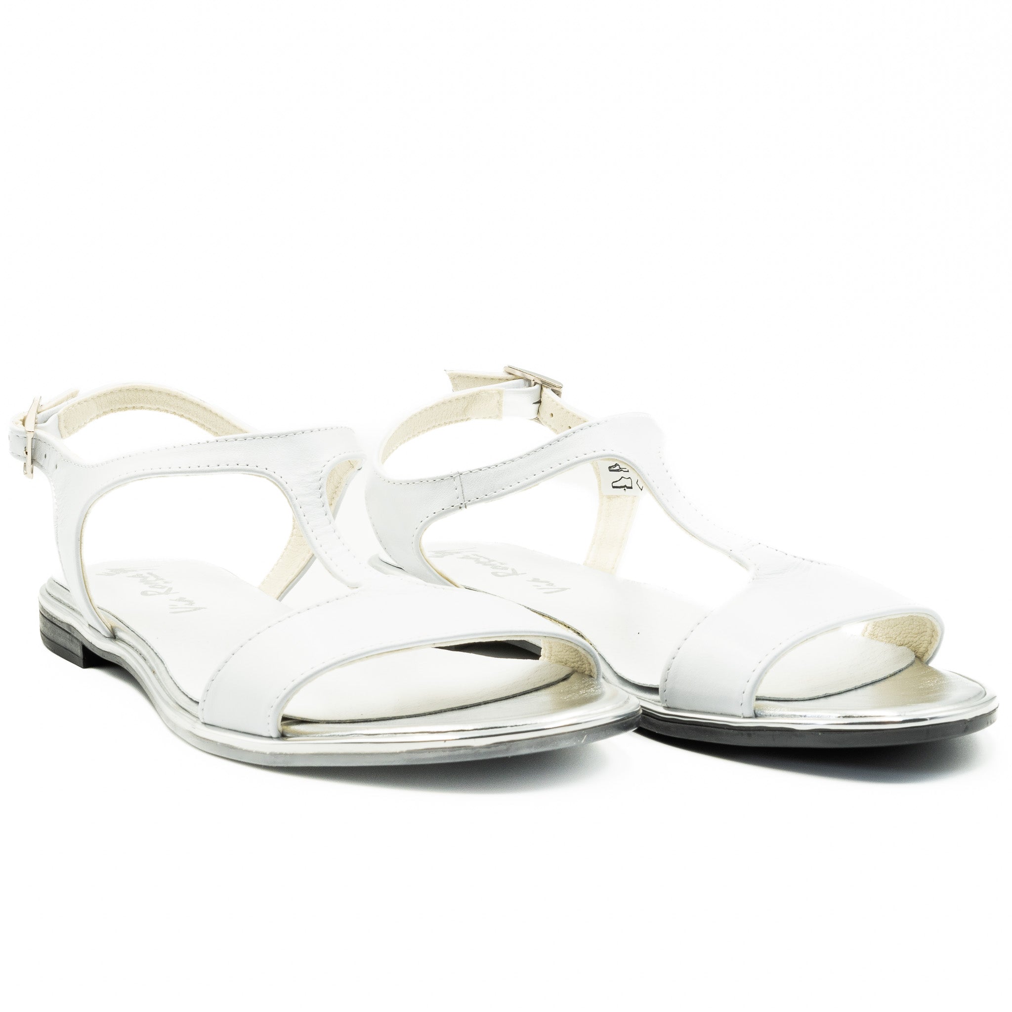 Sandale dama din piele naturala  D 525 alb 