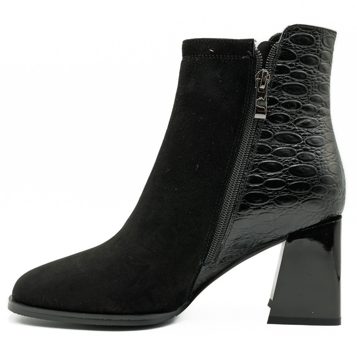 Botine dama din piele intoarsa negre D 5291-3529