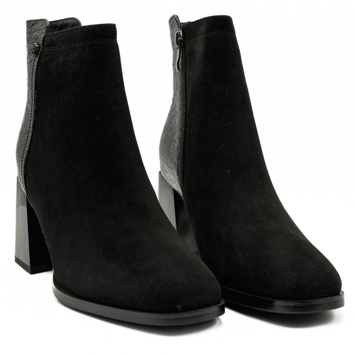 Botine dama din piele intoarsa negre D 5291-3529