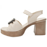 Sandale dama din piele naturala Anna Viotti D 530 crem