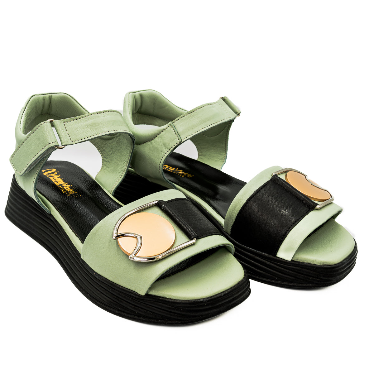 Sandale dama Anna Viotti din piele naturala verde D 18-545