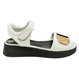  Sandale dama Anna Viotti din piele naturala albe D 18-545