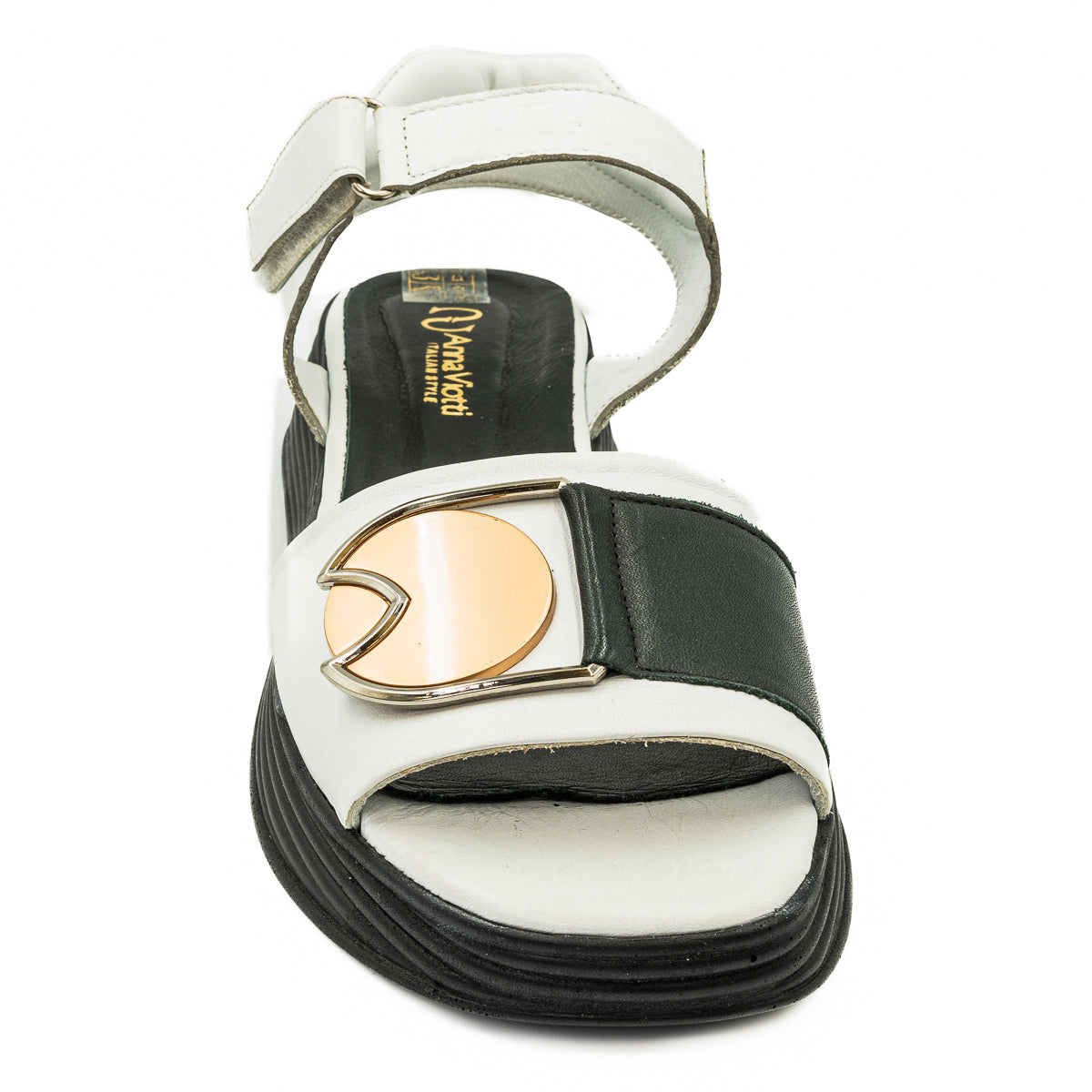  Sandale dama Anna Viotti din piele naturala albe D 18-545