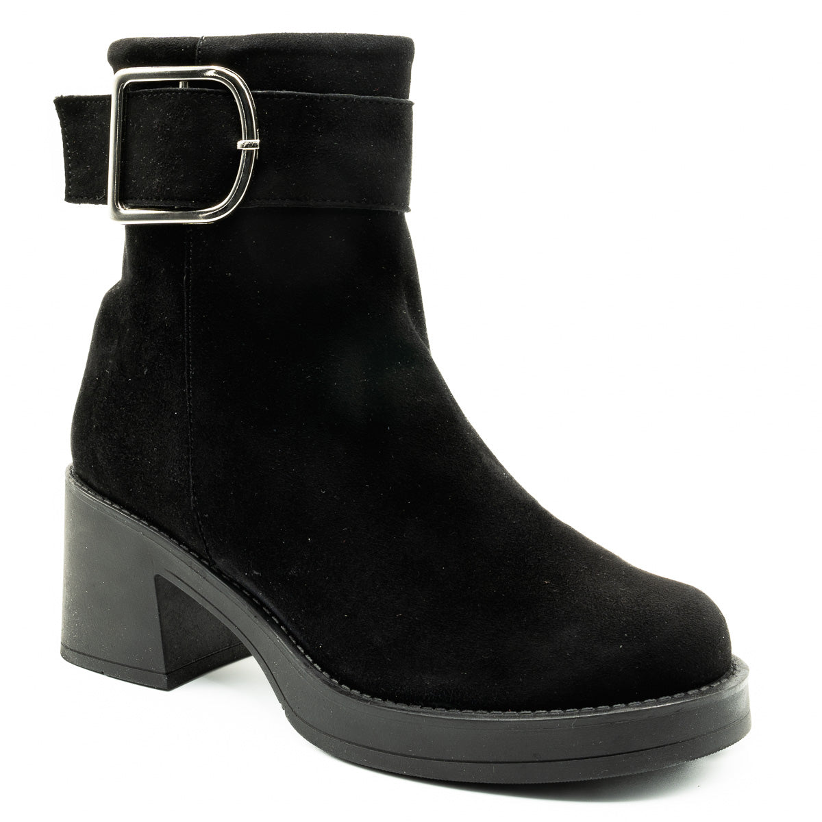 Ghete dama Anna Viotti din piele naturala D 4640 negru velur