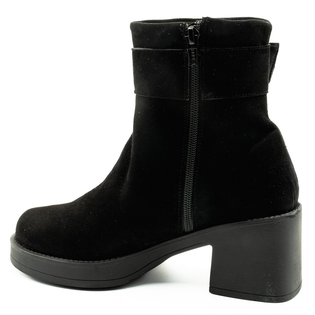 Ghete dama Anna Viotti din piele naturala D 4640 negru velur