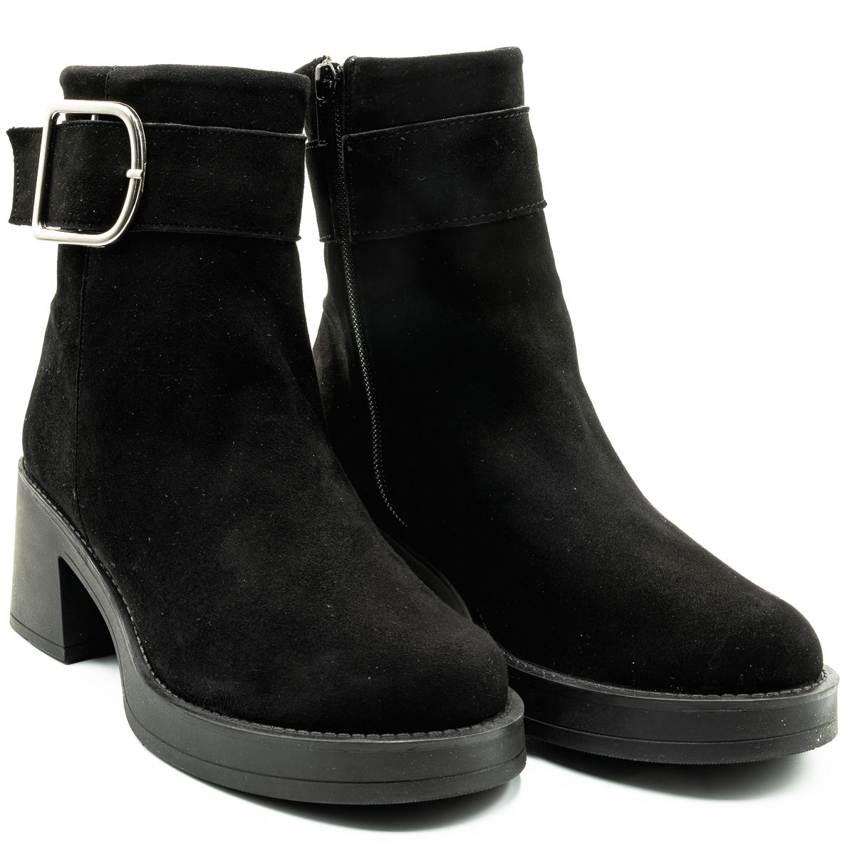 Ghete dama Anna Viotti din piele naturala D 4640 negru velur