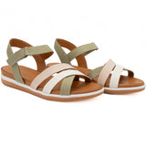 Sandale dama din piele naturala Anna Viotti D 2478 verde-biscuit