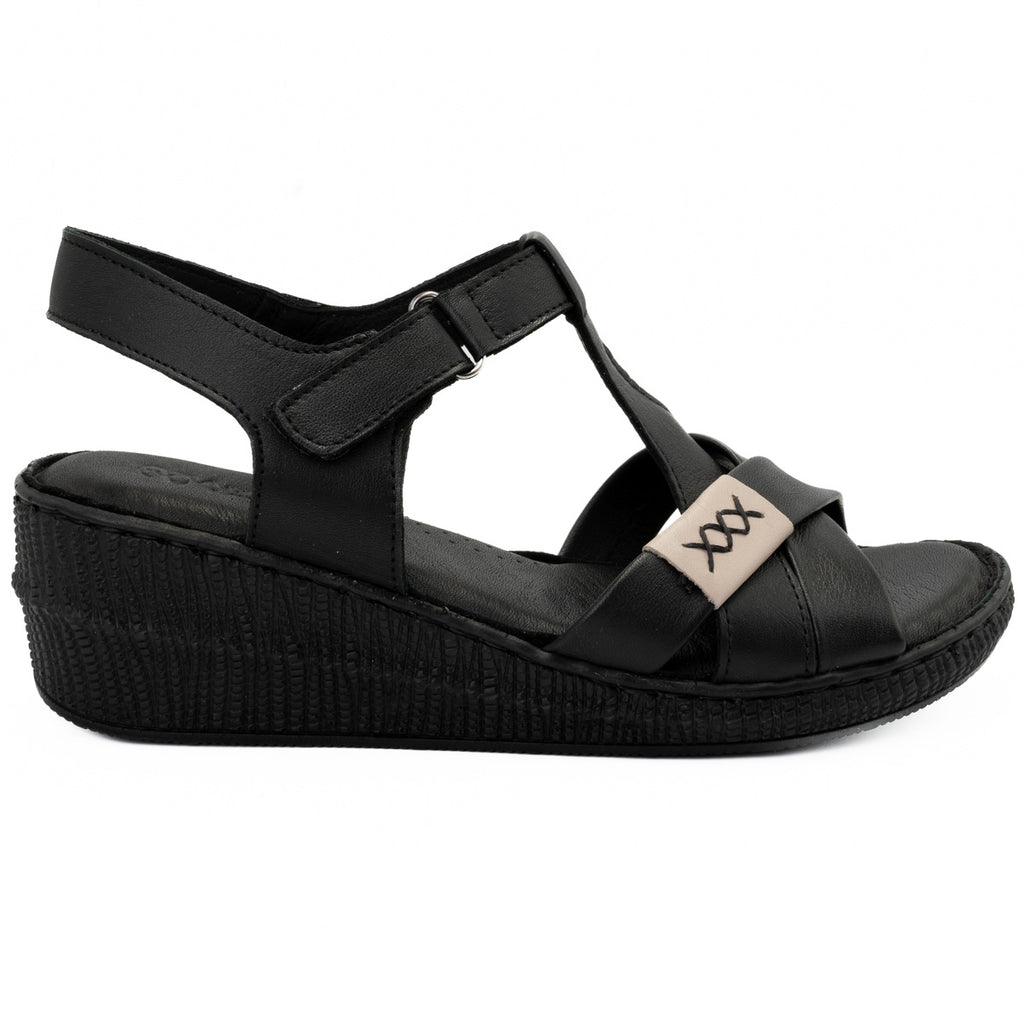 Sandale dama din piele naturala Anna Viotti D 60-207 negru