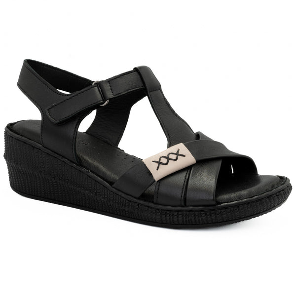 Sandale dama din piele naturala Anna Viotti D 60-207 negru