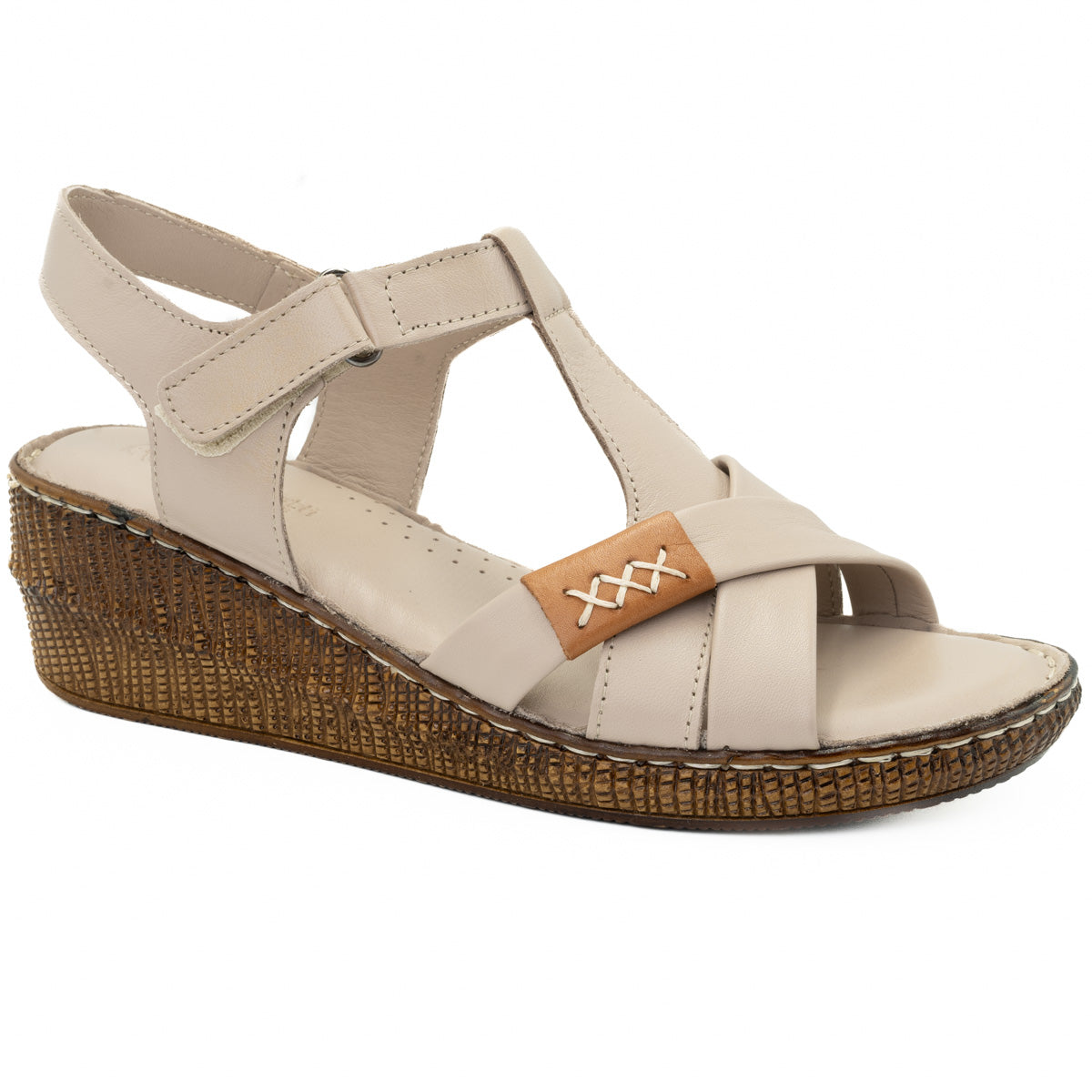 Sandale dama din piele naturala Anna Viotti D 60-207 bej