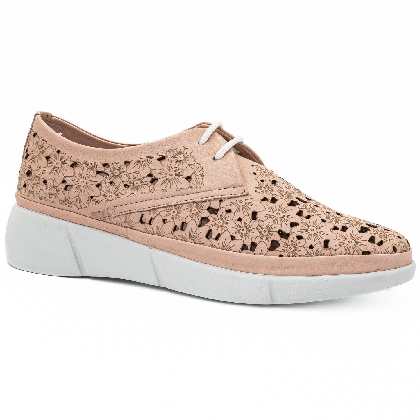 Pantofi dama Anna Viotti  din piele naturala, D 627 pudra